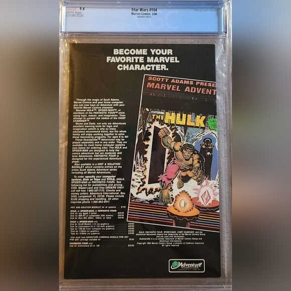 Star Wars Comic Book 1985 #104 CGC 9.4 Graded White Pages Luke Marvel Vintage! - Picture 4 of 4